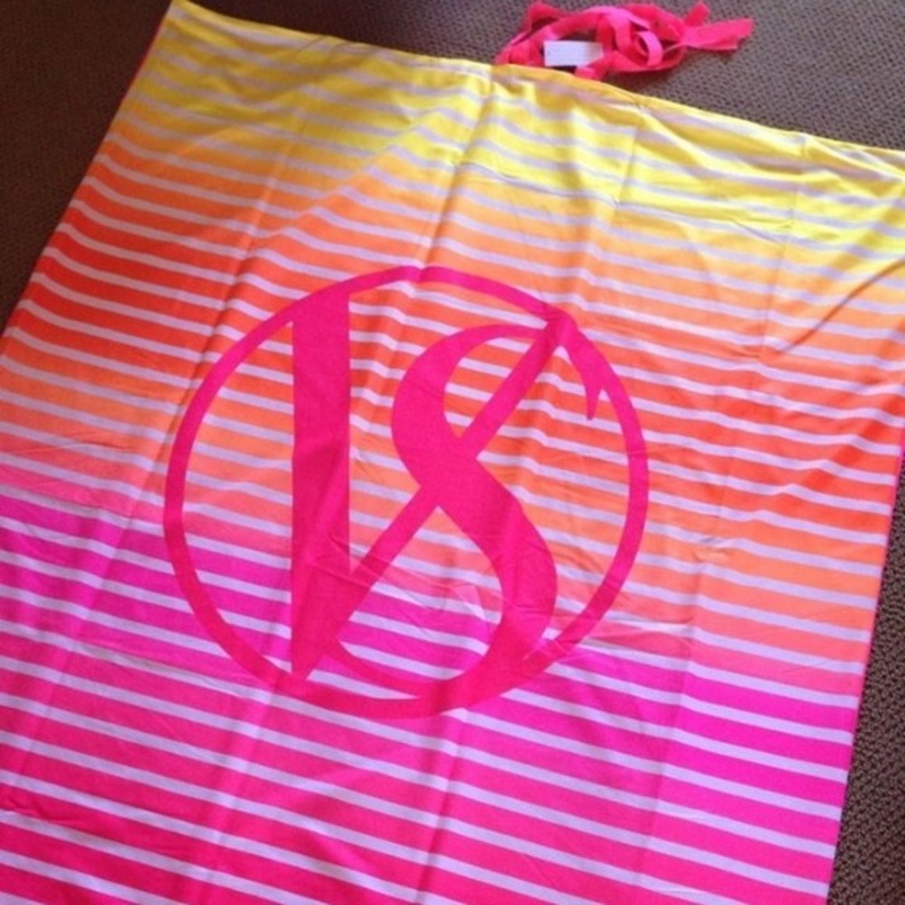 Victoria's Secret stripe neon beach blanket